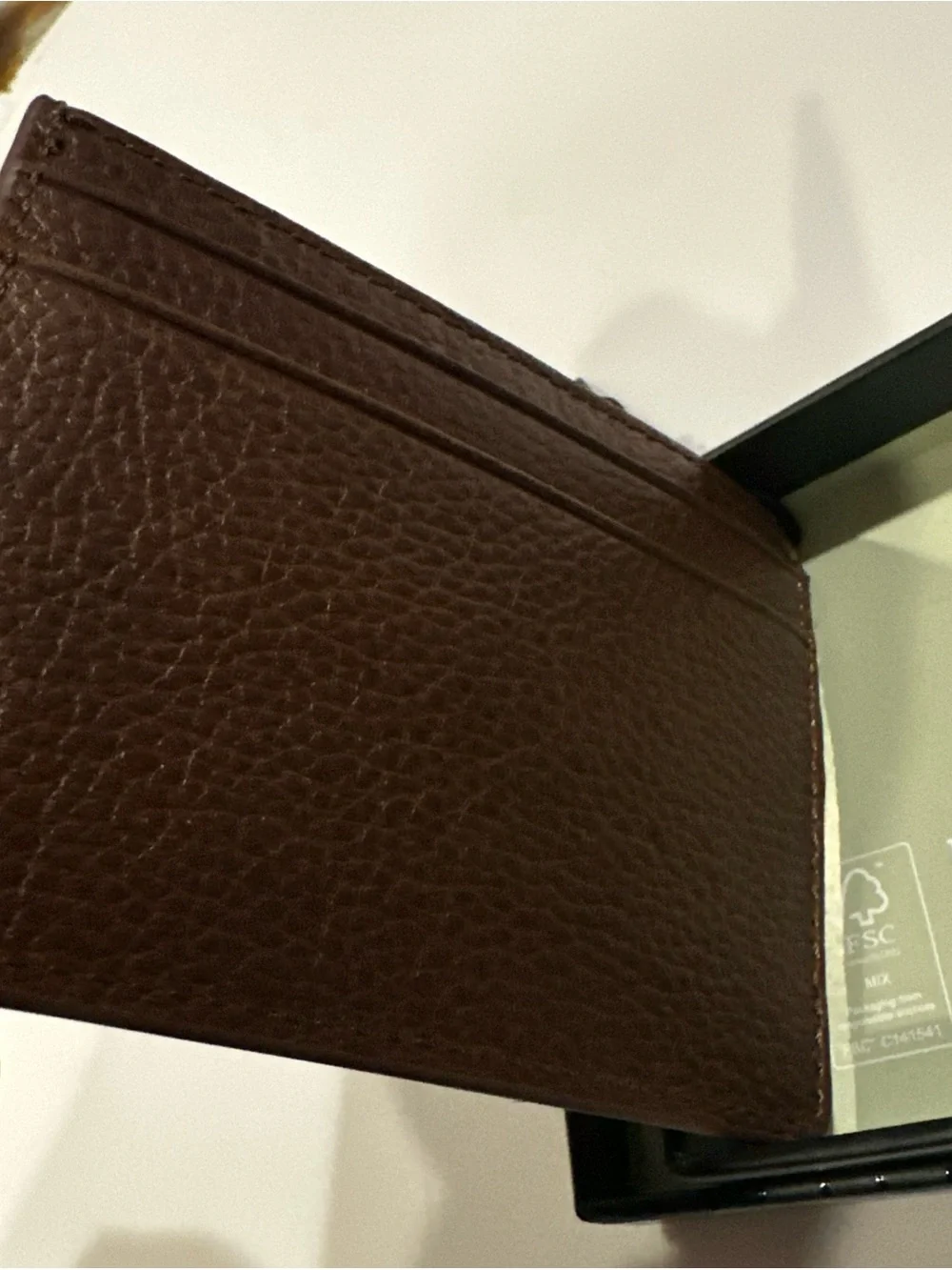 Ted Baker Black and Brown Pebbled Leather Card Holders with Gold Logo